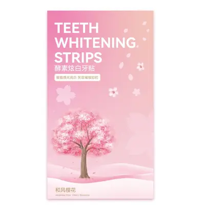 Cherry Blossom Teeth Whitening Strips, Stain Removal, 7 Pairs Enzyme - 6