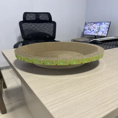 Extra-Large Oval Cat Scratcher Board, High-Density Corrugated Cardboard - 4
