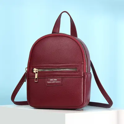 Senlina Women's Backpack, PU Leather Litchi Pattern - 7