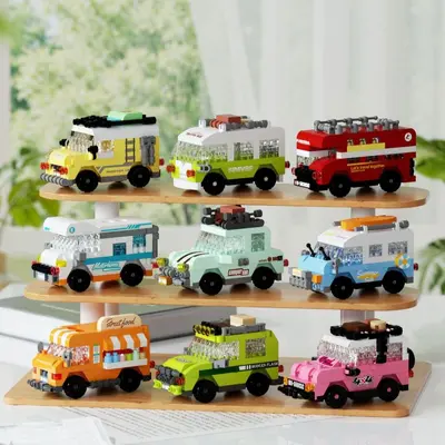 Lego-Compatible Car and Bus Building Block Set for Children - 3