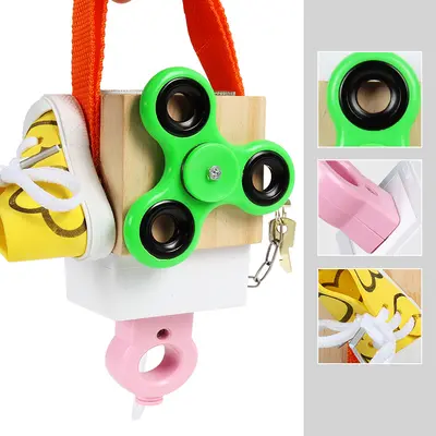 Montessori Busy Cube, Wooden Lock-Opening Concentration Training Toy - 4