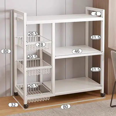 Kitchen storage shelf multi-layer mobile vegetable basket - 13