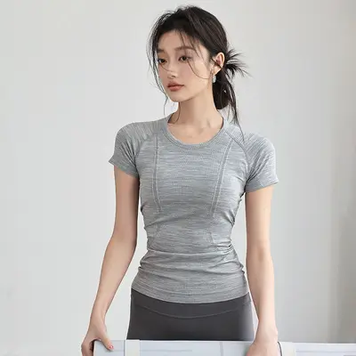 Women's Quick-Dry Slim-Fit Running T-Shirt for Yoga and Pilates