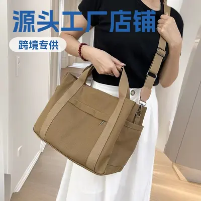 Cross-border special canvas bag supply, large capacity, multi-compartment, high-quality fabric bags, multifunctional handbags and crossbody bags, sourced from country of origin.