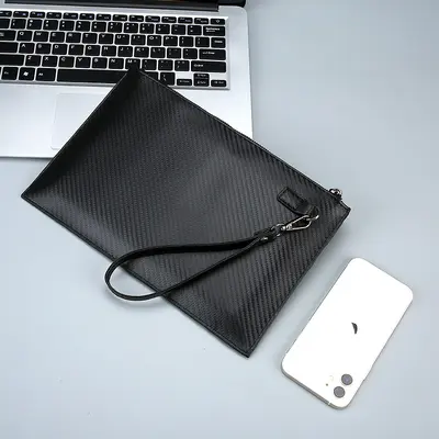 Men's Large Capacity Soft Leather Envelope Handbag, Business Style - 2