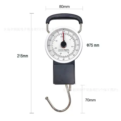 80 pound ağırlığında ev tipi taşınabilir şerit metre, kauçuk saplı el çantası terazisi, mekanik küçük vinç terazisi, sınır ötesi 35 kg bagaj terazisi - 7