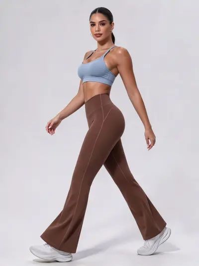 Mingda yoga pantolon, geniş paça, yüksek bel - 5