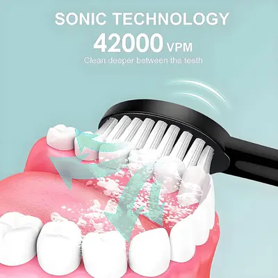 Sonik Elektrikli Diş Fırçası 6 Mod USB Şarjlı Su Geçirmez - 2