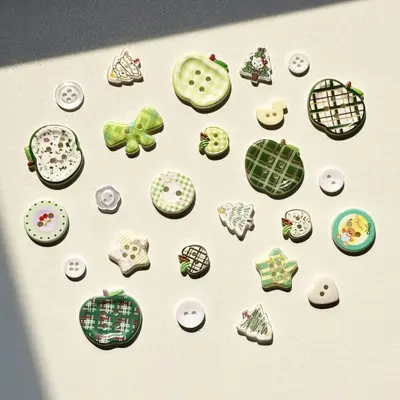 Mixed colorful cartoon printed handmade sewing buttons