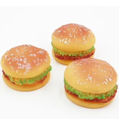 Dog Toy Vinyl Squeaky Simulated Hamburger Chew Toy, Teeth Cleaning Ball Shape - 6