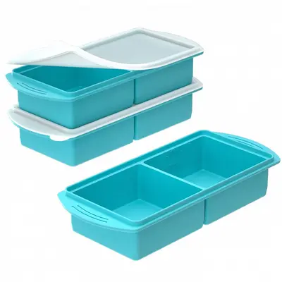 Cross-Border Silicone Ice Cube Tray with Lid Freezing Soup Mold Household Cold Storage Box Reheatable Hot Pot Base Portioning Container - 8