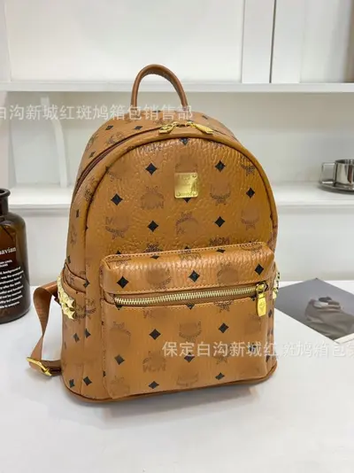 Printed Unisex Backpack with Metal Studs for Travel and School - 3