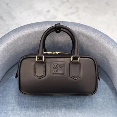 Retro Bowling Pillow Bag in Genuine Leather - 8