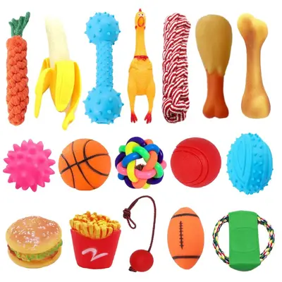 Rubber Squeaky Dog Toy, Bite-Resistant, for Small and Medium Dogs