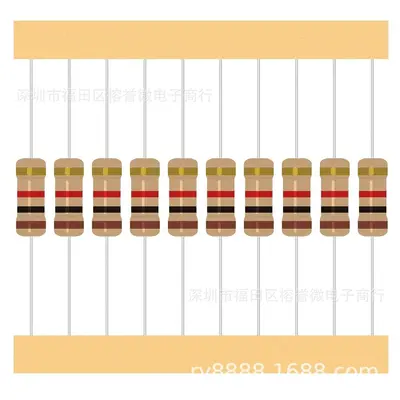 250pcs Carbon Film Resistor Kit, 25 Values, 1/4W 1/2W 1W, 5% Tolerance