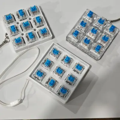 3D打印下沉式底座1键2键4键3键机械减压按键玩具解压钥匙扣试轴器