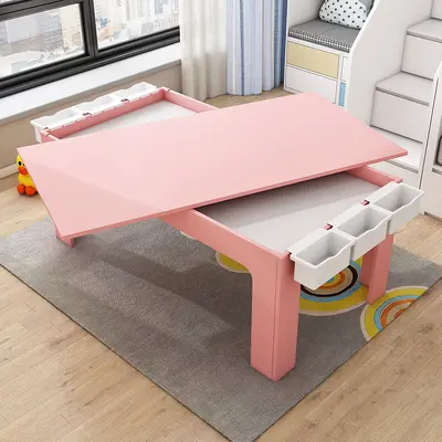 Multifunctional Children's Building Block Table with Sand Tray - 9