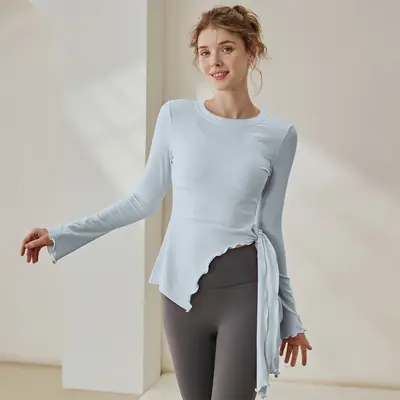 Women's Yoga Crop Top, Long Sleeve, for Running and Training - 4