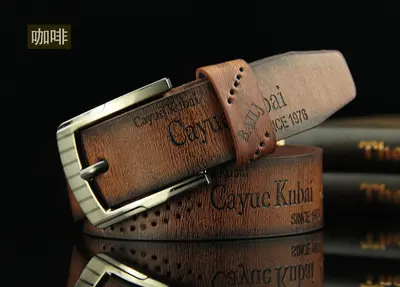 Dış Ticaret Çapraz Sınır İğne Toka Deri Kemer Erkek Bel Kemeri Rahat Antika Pantolon Kemeri Harf Oyma Stil Bestseller Fabrika Stok - 11