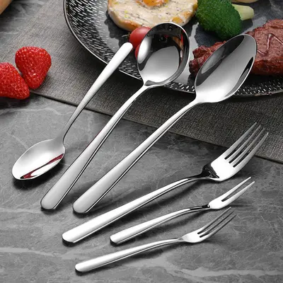 316 Stainless Steel Western Tableware Set, Steak Knife, Fork and Spoon - 3