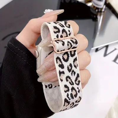 Nylon Camo Leopard Print Watch Strap for Apple Watch S12 and iWatch 12th Gen - 10