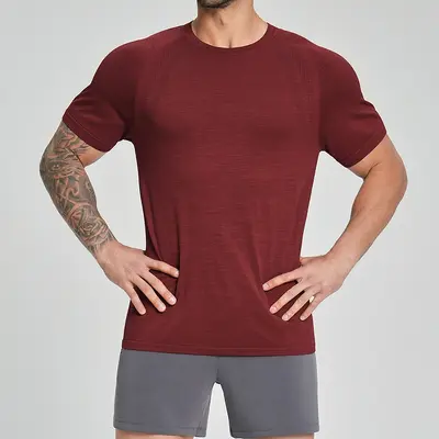 Nahtloses atmungsaktives Sport-Fitness-T-Shirt für Herren, Yoga und Outdoor, 1196