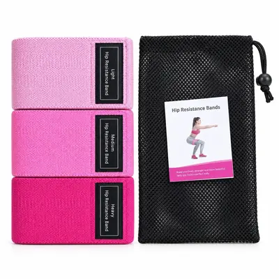 TPE Squat Resistance Band Set with Glute Ring and Yoga Pull Band