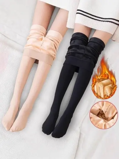 Damen-Thermoleggings, fleecegefüttert, verdickt, hohe Taille