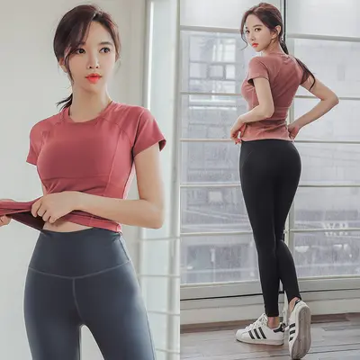 Women's Mesh Patchwork Fitness Set with Pants and Built-in Bra Liner - 4