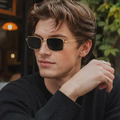 Old Money Style Men's Sunglasses, Small Frame, UV Protection - 1