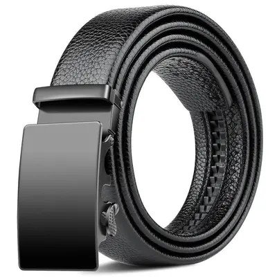 Paolo Genuine Men's Soft Leather Belt Casual Automatic Buckle Business Korean Style Waistband Middle-aged Youth Fashion Casual Pants Belt - 11