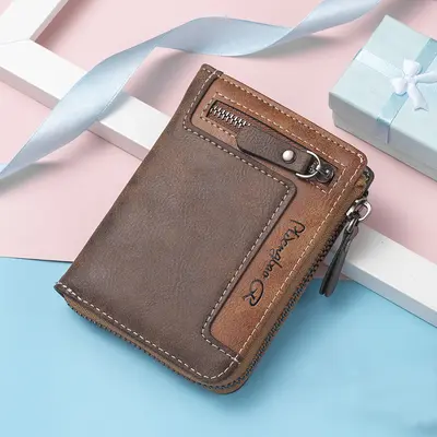 Herren-Mini-Umhängetasche mit Reißverschluss, vertikale Geldbörse mit Kartenfächern - 7