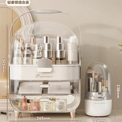 Dust-proof cosmetic storage box, large capacity - 13