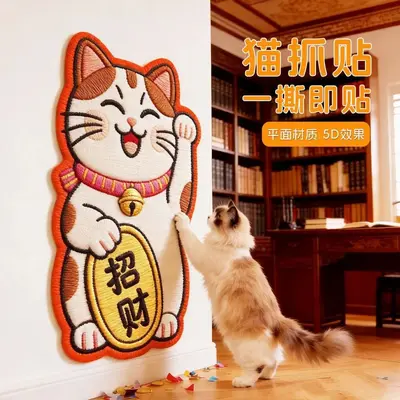 Wall-Mounted Cat Scratching Board with Monster Design - 6