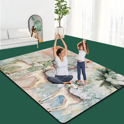 Geniş Kalın Baskılı Çift Kişilik Yoga Matı, Kaymaz ve Ses Yalıtımlı - 2