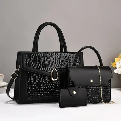 Damen-Mutter-Kind-Tasche, 3-teiliges Set mit Schultergurt - 1