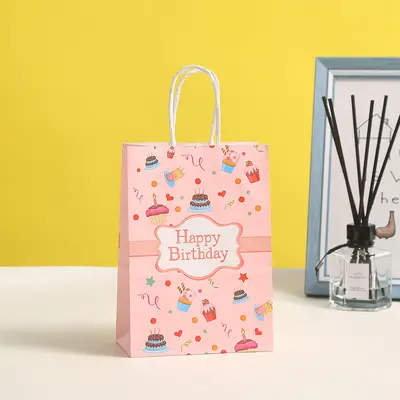 Kraft Paper Birthday Gift Bag Hand Bag - 9