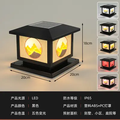 Solar LED dış mekan duvar lambası, bahçe çiti, retro avlu aydınlatma - 8