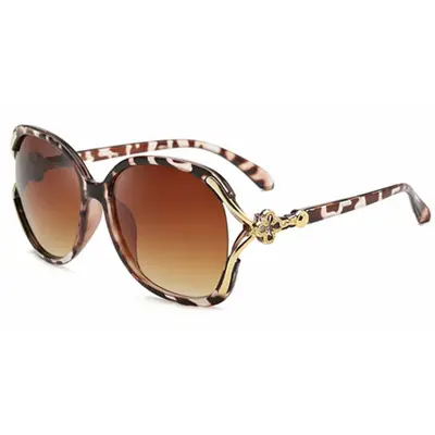 Große Sonnenbrille mit Kleeblatt-Design im koreanischen Stil - 7