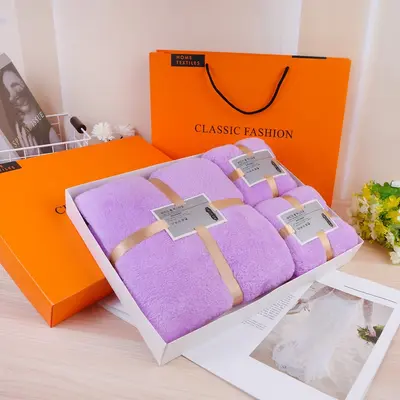 Korallenflor-Badetuch Geschenkset 3-teilig Orange - 9