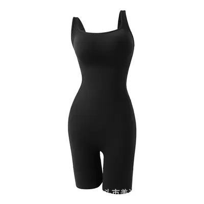 Black Shapewear Bodysuit, Wide Straps, Padded Bra, Back Hook-and-Eye Closure - 8