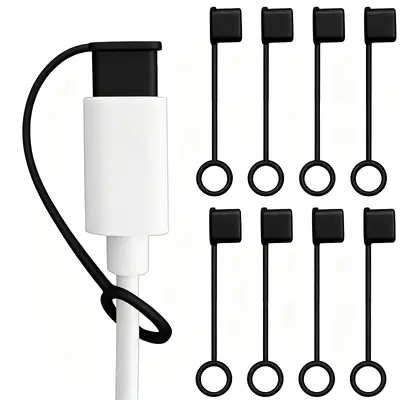 TYPE-C Erkek Kafa Halatlı Toz Geçirmez Kapak USB Veri Kablosu Şarj Kablosu Fiş Toz Geçirmez Kapak C Port Koruma Kılıfı Tıkacı - 5