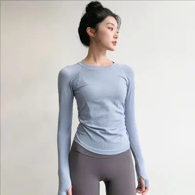 Women's Long-Sleeve Yoga Top, Slim Fit, Quick-Dry - 6