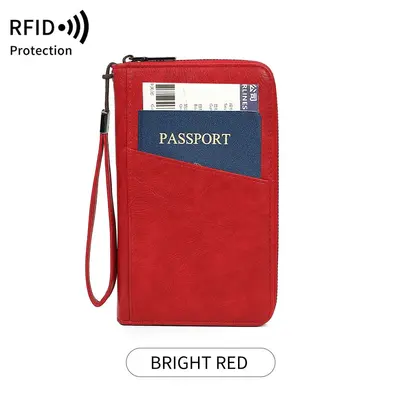 RFID korumalı pasaport cüzdanı, çok bölmeli seyahat çantası - 11