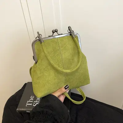 2026 Cross-Border Personalized Shell Mobile Phone Bag New Vintage Patchwork Shoulder Bag Clasp Top Handle Bag Single Shoulder Crossbody Bag - 8