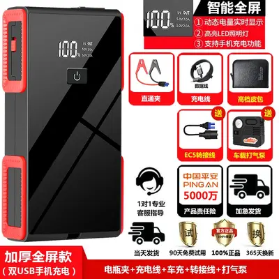 Portable Vehicle Emergency Jump Starter and Power Bank, High Capacity - 12