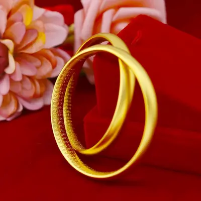 Gold-plated closed bracelet women heart design - 3