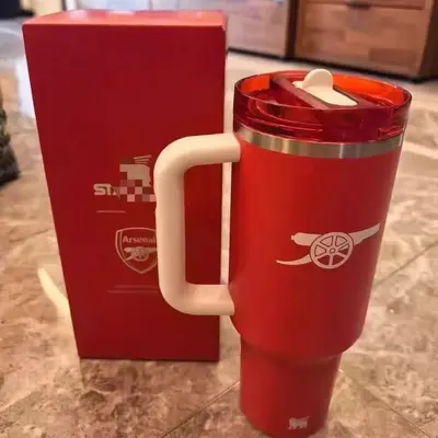 STANLEY x Arsenal Ortak Tasarım Termos Bardak Beyaz, 40 oz Büyük Hacim - 8