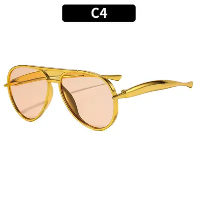 Retro-Sonnenbrille mit Doppelsteg und großem Rahmen - 10