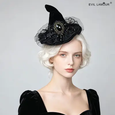 Bridal Headpiece Vintage Mesh Hat with Feather Hair Accessory, Derby Hat - 10